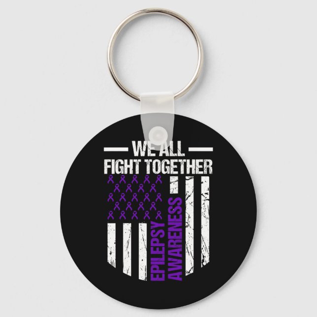 Epilepsy Awareness Epileptic Warrior Survivor 14  Key Ring (Front)