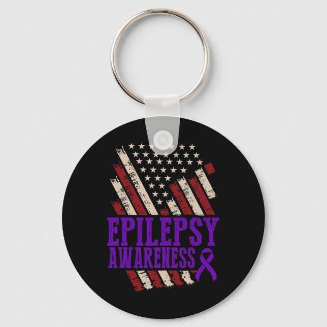 Epilepsy Awareness Epileptic Warrior Survivor 17  Key Ring (Front)
