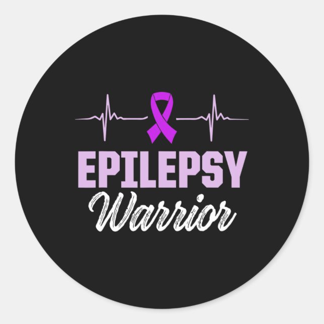 Epilepsy Awareness Epileptic Warrior Survivor 18  Classic Round Sticker (Front)