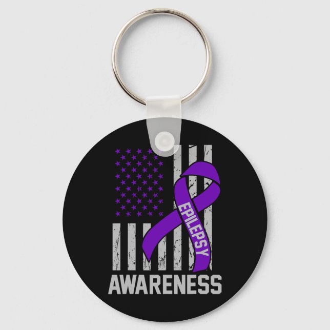 Epilepsy Awareness Epileptic Warrior Survivor 19  Key Ring (Front)