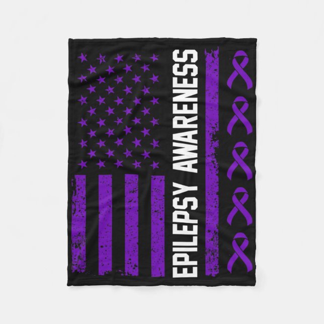 Epilepsy Awareness Epileptic Warrior Survivor 29  Fleece Blanket (Front)