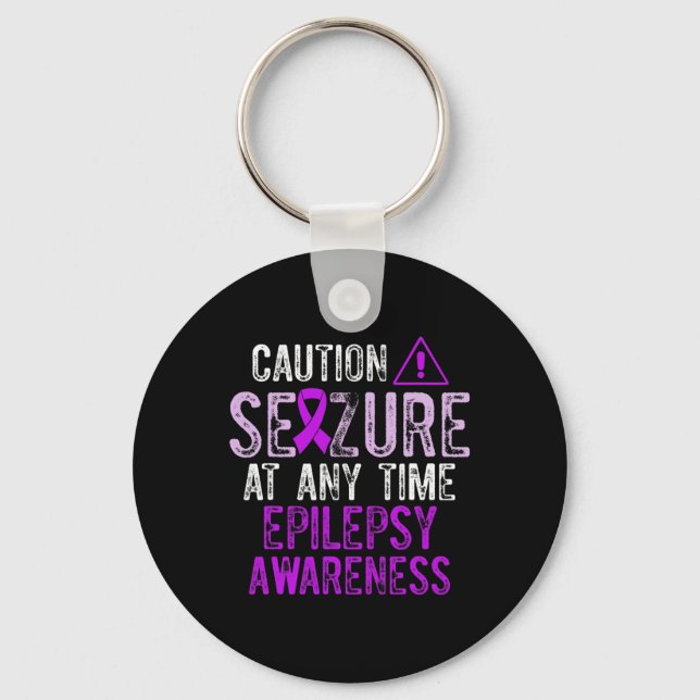 Epilepsy Awareness Epileptic Warrior Survivor 5  Key Ring (Front)