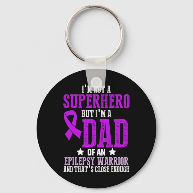 Epilepsy Awareness Epileptic Warrior Survivor 6  Key Ring (Front)