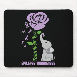 Epilepsy Awareness Faith Hope Love Flower Elephant Mouse Pad