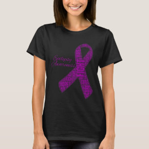 Epilepsy Awareness Fight Hope Cure Ribbon Purple T-Shirt