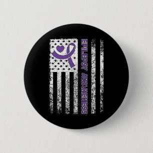 Epilepsy Awareness Flag Purple Ribbon Epilepsy War 6 Cm Round Badge