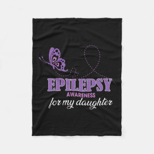 Epilepsy Awareness For My Daughter- Epilepsy Mum  Fleece Blanket