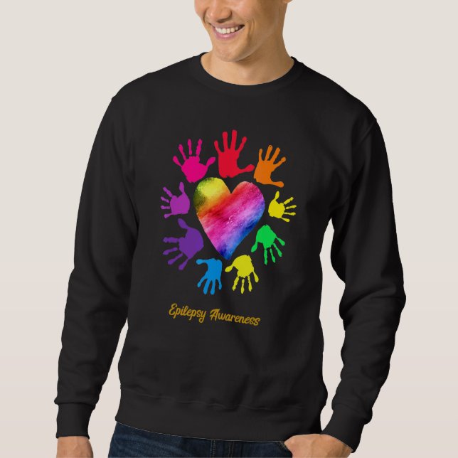 Epilepsy Awareness Hands Epilepsy Sweatshirt (Front)