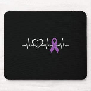 Epilepsy Awareness Heart bit Ribbon Mouse Pad