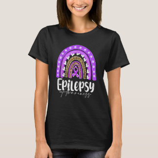 Epilepsy Awareness-Heart Rainbow Purple T-Shirt