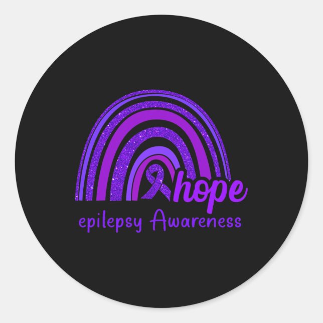 Epilepsy Awareness Hope Rainbow  Classic Round Sticker (Front)