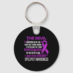 Epilepsy Awareness I Am The Storm Devil Key Ring