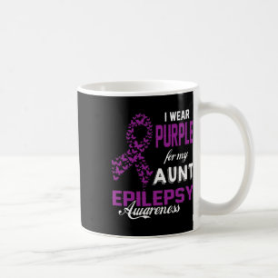 Epilepsy Awareness I Wear Purple For My Aunt Famil Coffee Mug