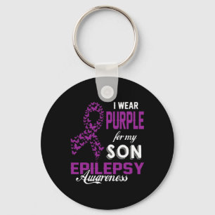 Epilepsy Awareness I Wear Purple For My Son Family Key Ring