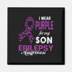 Epilepsy Awareness I Wear Purple For My Son Family Magnet