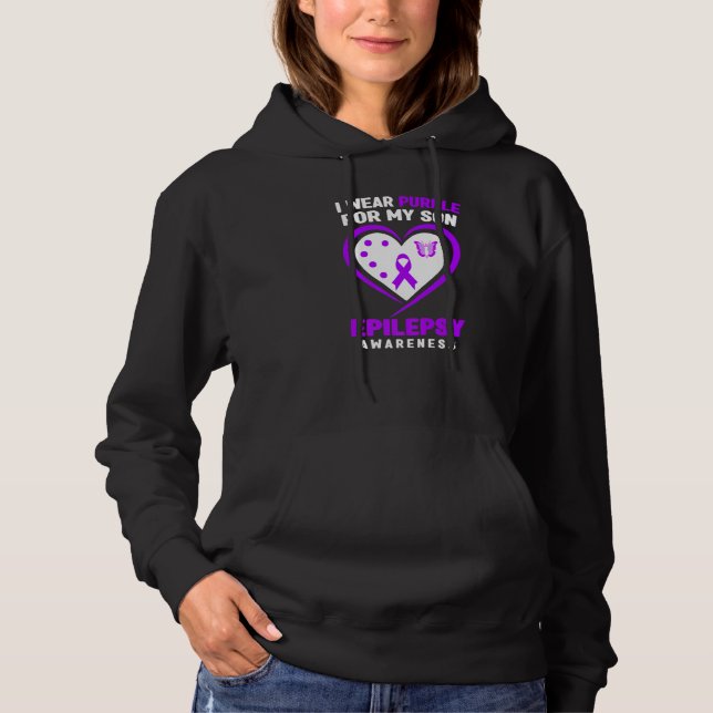 Epilepsy Awareness   I Wear purple For My Son Hoodie (Front)
