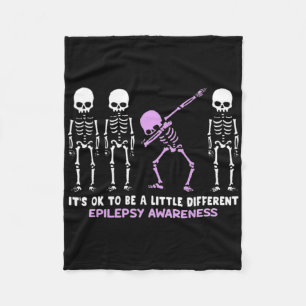 Epilepsy Awareness It's Ok To Be A Little Differen Fleece Blanket