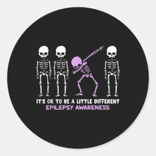 Epilepsy Awareness Its Ok To Be A Little Different Classic Round Sticker