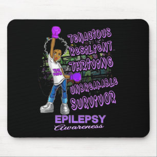 Epilepsy Awareness Melanin Black Women Unbreakable Mouse Pad