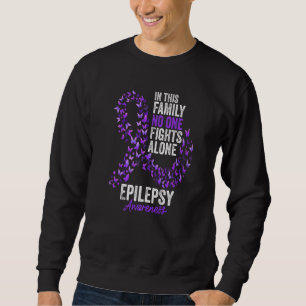 Epilepsy Awareness Month Butterflies Purple Ribbon Sweatshirt