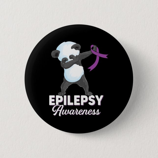 Epilepsy Awareness Month Dabbing Panda Epilepsy Aw 6 Cm Round Badge (Front)