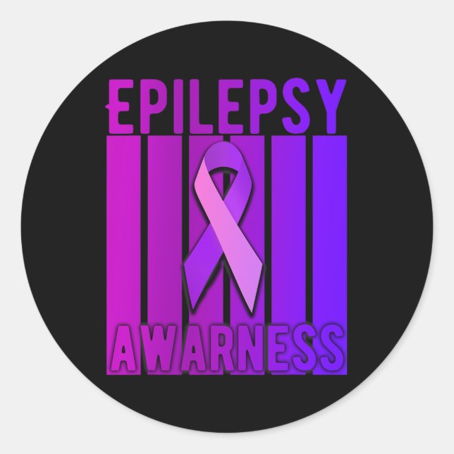 Epilepsy Awareness month In November We Wear Purpl Classic Round Sticker (Front)