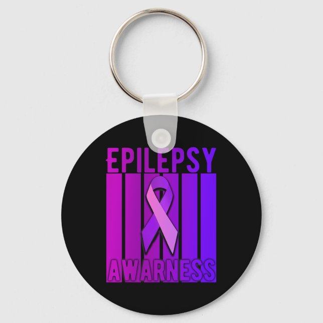 Epilepsy Awareness month In November We Wear Purpl Key Ring (Front)