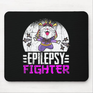 Epilepsy Awareness Month Ninja Cat Epilepsy Fighte Mouse Pad