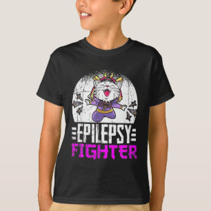 Epilepsy Awareness Month Ninja Cat Epilepsy Fighte T-Shirt