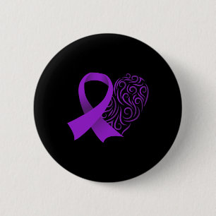Epilepsy Awareness Month Purple Ribbon Advocacy Ep 6 Cm Round Badge