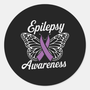 Epilepsy Awareness Month Purple Ribbon Advocate Ep Classic Round Sticker