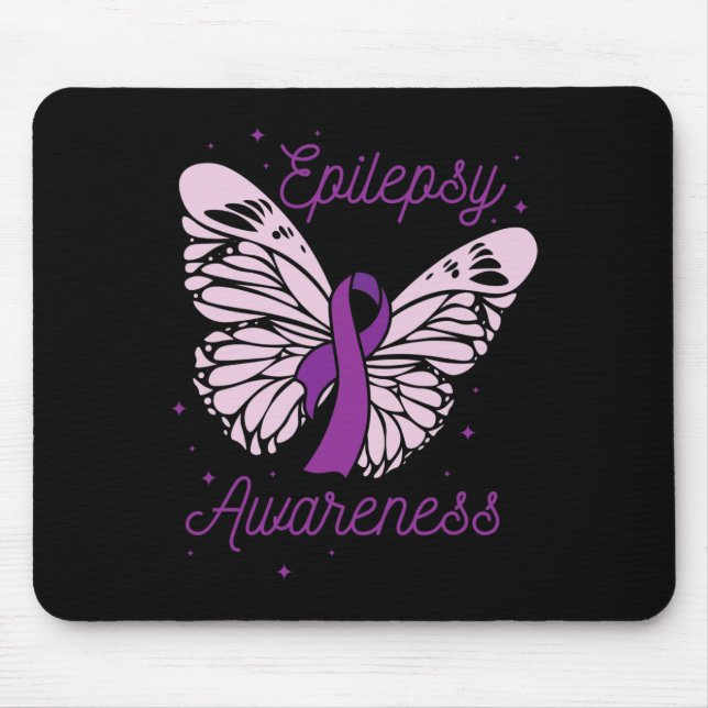 Epilepsy Awareness Month Purple Ribbon Advocate Ep Mouse Pad (Front)