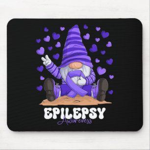 Epilepsy Awareness Month Purple Ribbon Gnome  Mouse Pad