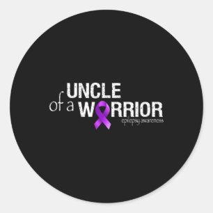 Epilepsy Awareness Month Uncle of a Warrior Purple Classic Round Sticker