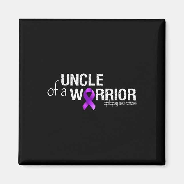 Epilepsy Awareness Month Uncle of a Warrior Purple Magnet (Front)