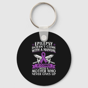 Epilepsy Awareness Mother Purple Ribbon Seizure Di Key Ring