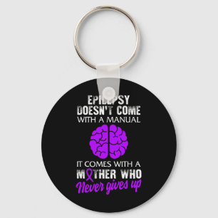Epilepsy Awareness Mother Purple Ribbon Seizure Di Key Ring