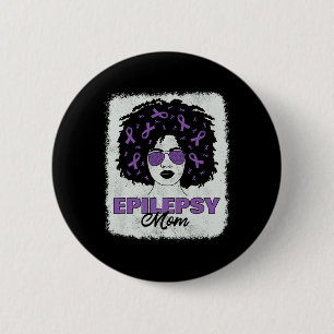 Epilepsy Awareness Mum Afro African American Women 6 Cm Round Badge