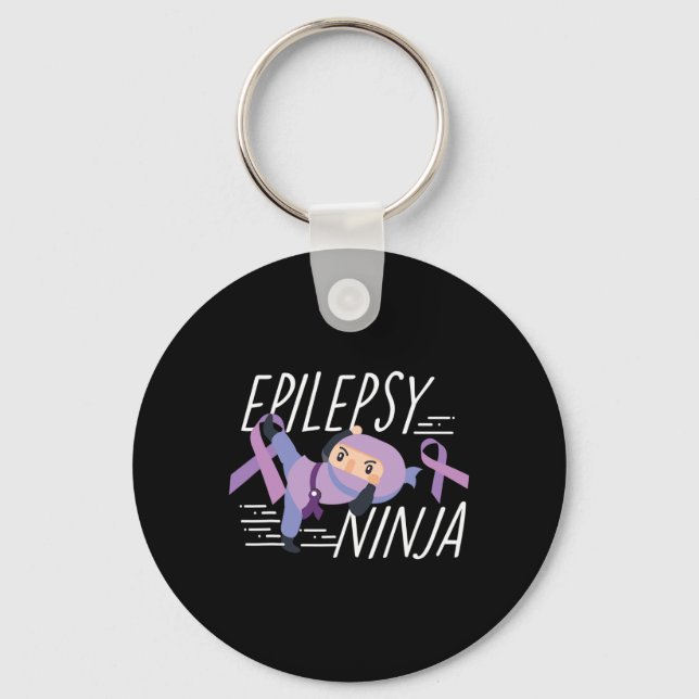Epilepsy Awareness Ninja Ribbon  Key Ring (Front)