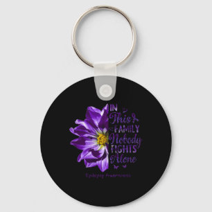 Epilepsy Awareness Nobody Fights Alone Anemone Flo Key Ring