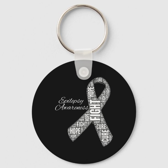 Epilepsy Awareness November Month Fight Cure Hope  Key Ring (Front)