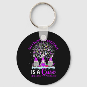 Epilepsy Awareness Ornament Christmas Tree Gnomes  Key Ring