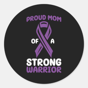 Epilepsy Awareness Proud Mum Of A Strong Warrior Classic Round Sticker