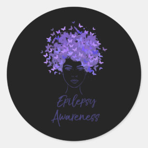Epilepsy Awareness Purple Butterflies Gift  Classic Round Sticker