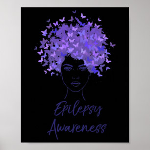 Epilepsy Awareness Purple Butterflies Gift  Poster