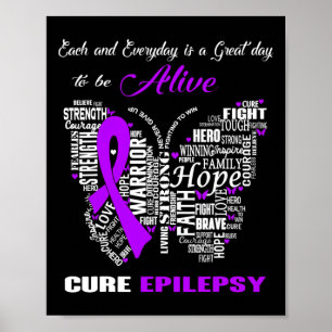 Epilepsy Awareness Purple Butterflies  Poster