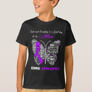 Epilepsy Awareness Purple Butterflies  T-Shirt