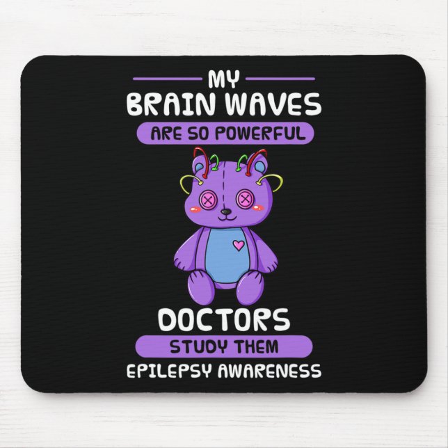 Epilepsy Awareness Purple Epileptic Brain Epilepsi Mouse Pad (Front)