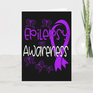 Epilepsy Awareness Purple Ribbon 3  Card