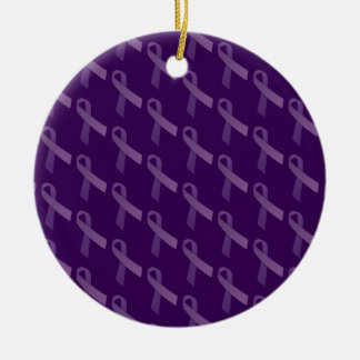 epilepsy awareness Purple Ribbon Ceramic Tree Decoration